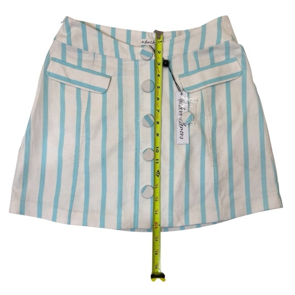 For Love & Lemons Striped Mini Skirt NWT Size L - Picture 3 of 6